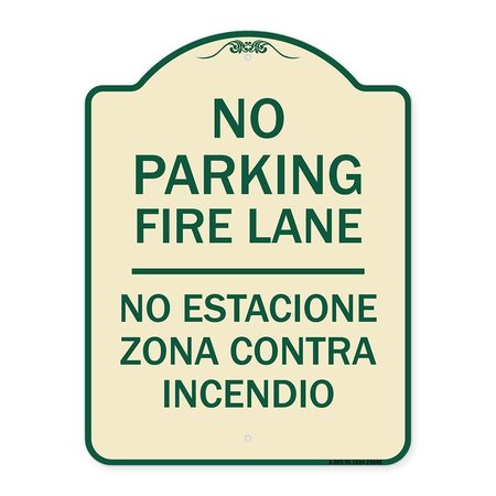 SIGNMISSION No Estacione Zona Contra Incendio Heavy-Gauge Aluminum Architectural Sign, 24" H, TG-1824-23848 A-DES-TG-1824-23848